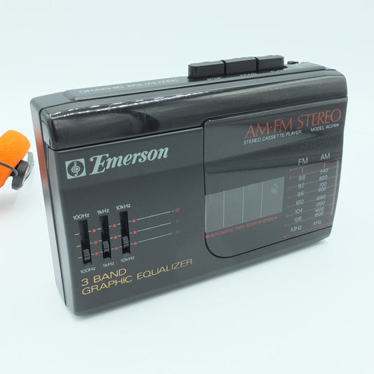 Emerson Walkman AC2106 AM/FM Cassette Player ~ New Belts ~ Reconditioned!