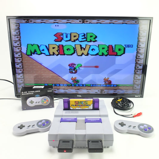 Super Nintendo SNES Complete with Games Controllers HDMI SNS-001 Mario Brothers