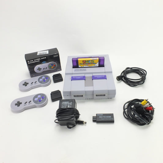 Super Nintendo SNES Complete with Games Controllers HDMI SNS-001 Mario Brothers