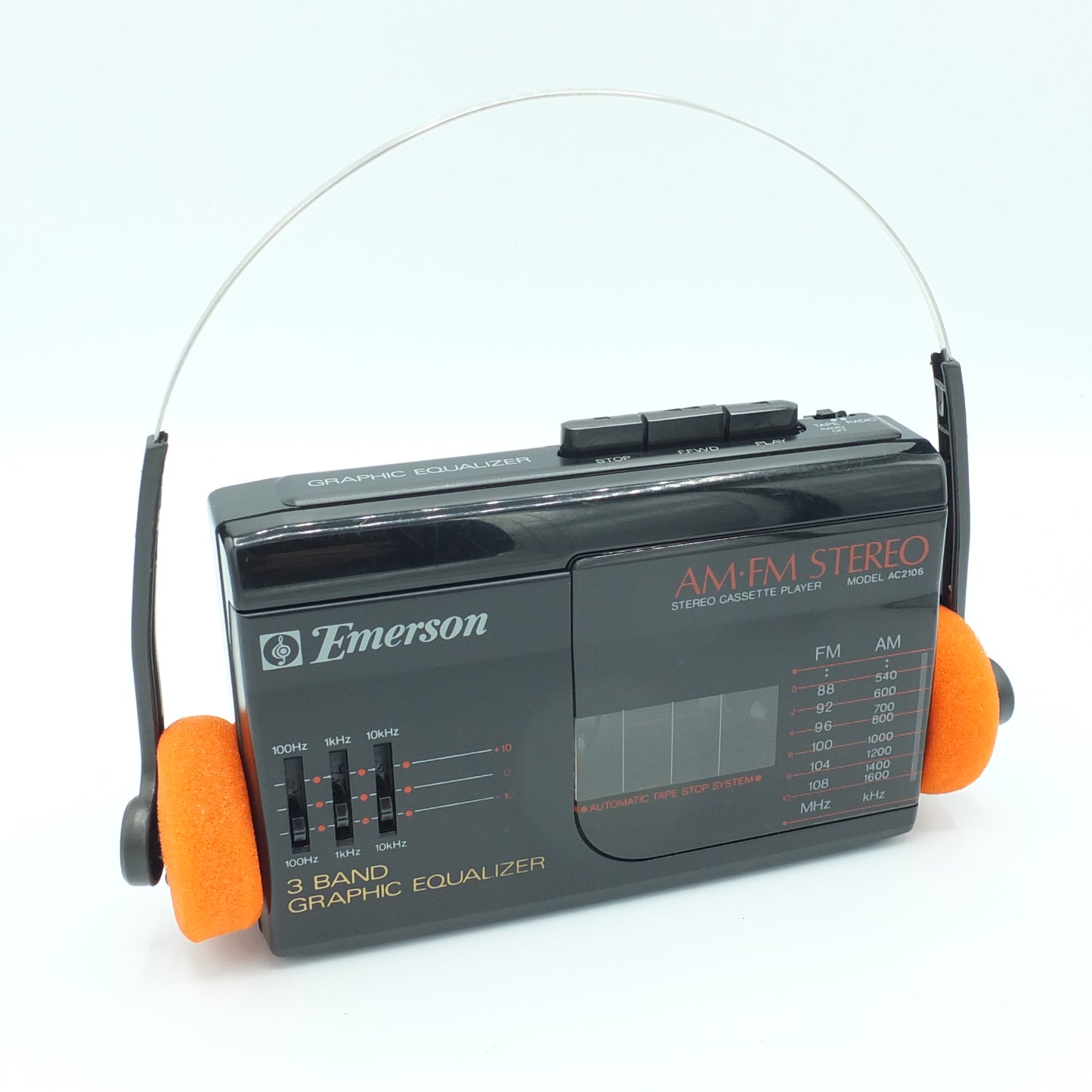 Emerson Walkman AC2106 AM/FM Cassette Player ~ New Belts ~ Reconditioned!
